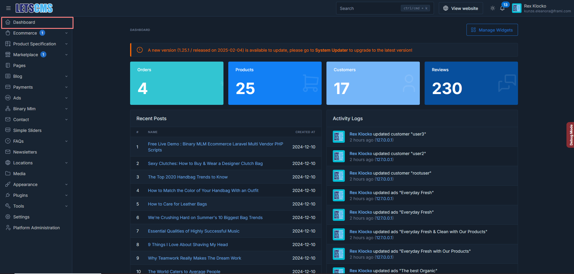 Admin Dashboard