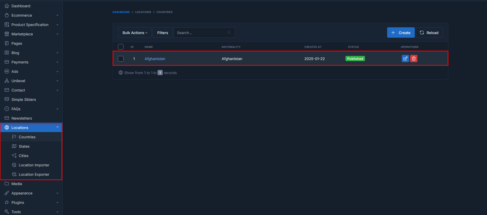 binary mlm Basic location