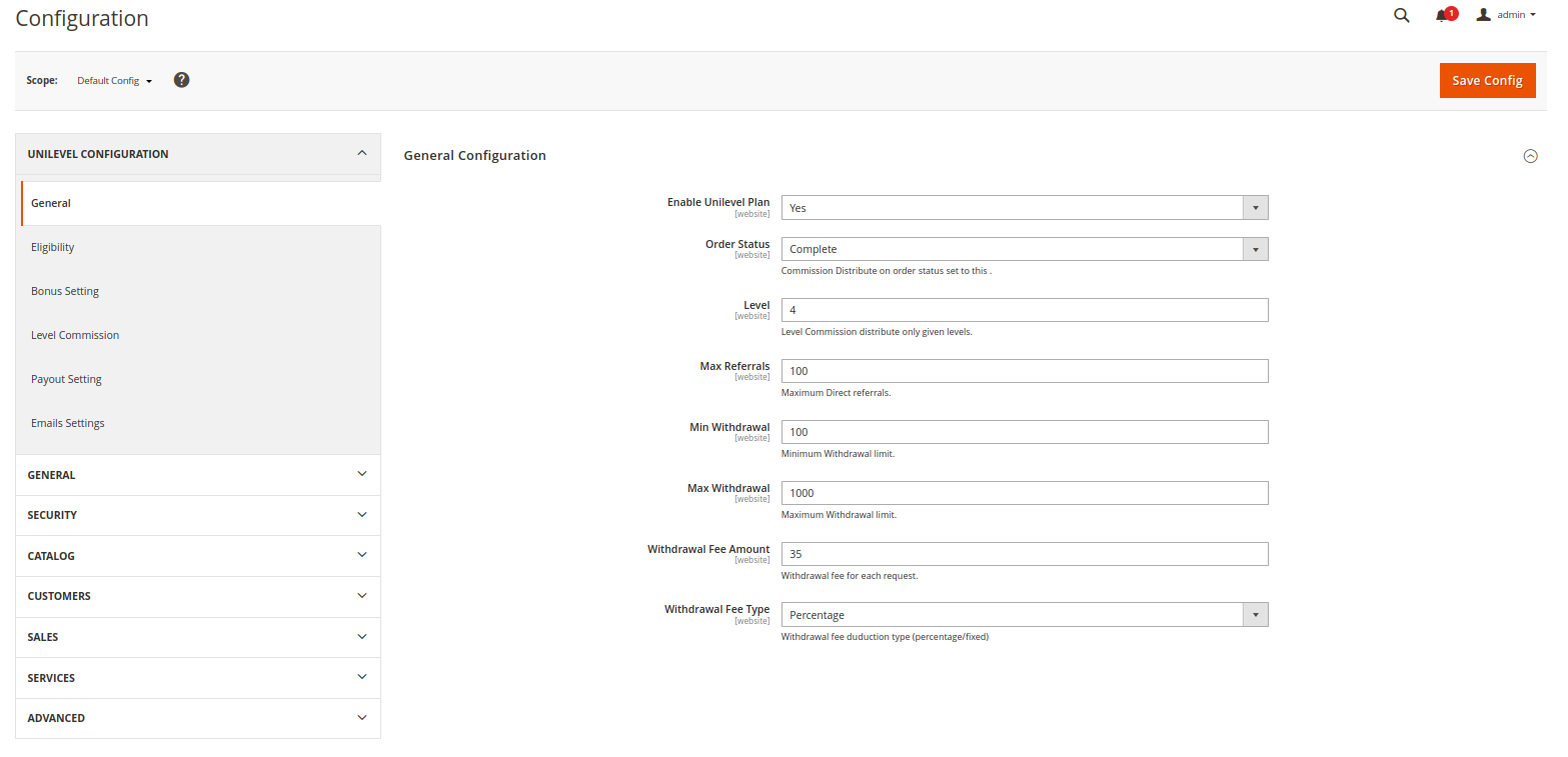 unilevel mlm General page