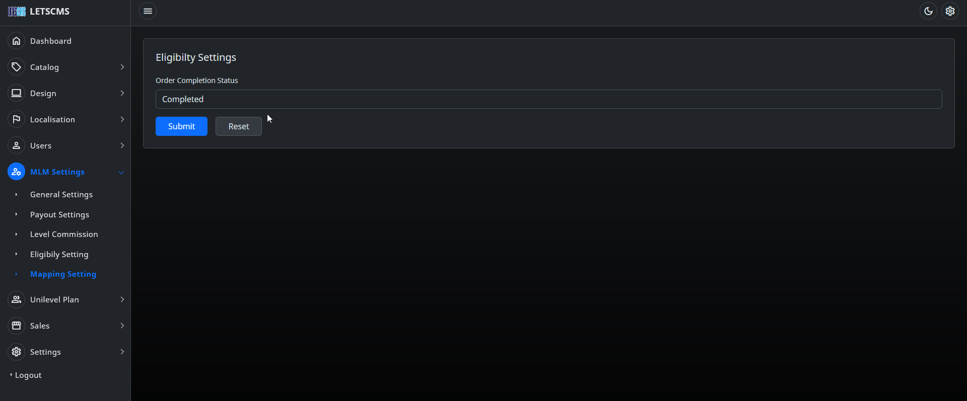 Unilevel mlm Emails Settings