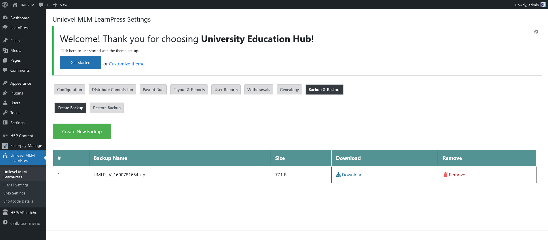 Unilevel MLM Run Payout for LearnPress