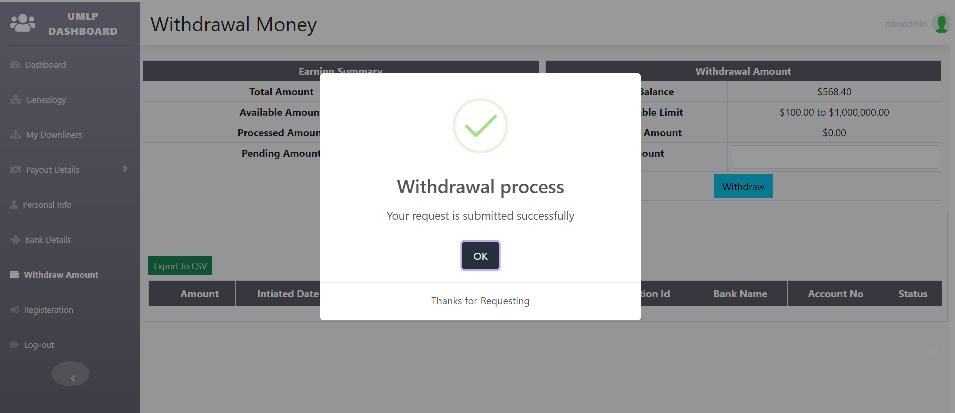Unilevel-Withdrawals-Report