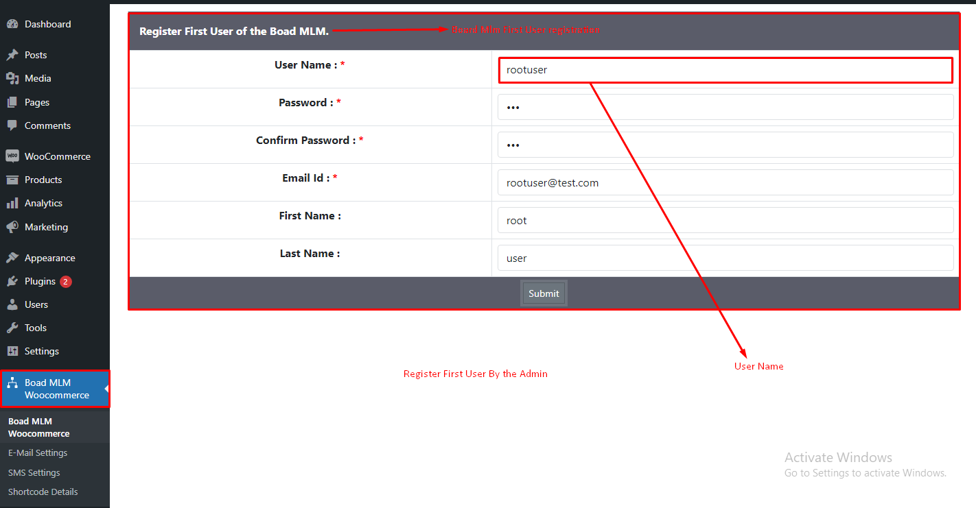 |'Wordpress'| |'letscms'| |'Unilevel mlm WooCommerce plan'| |'create first user'| |'root user'| |'mlmtrees.com'| |'mlm plan'| |'wordpress mlm plan'|